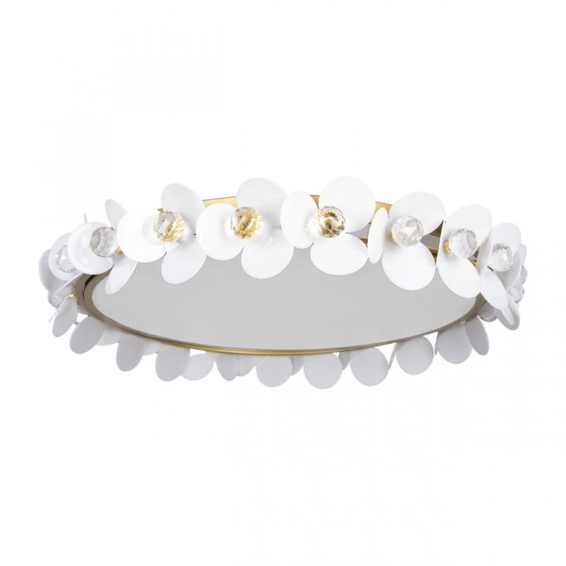 Потолочный светильник Белые Цветы White Flowers Ceiling lamp D 57 Белый Золотой Потолочный светильник Белые Цветы White Flowers Ceiling lamp D 57 Белый Золотой в Барнауле | Loft Concept