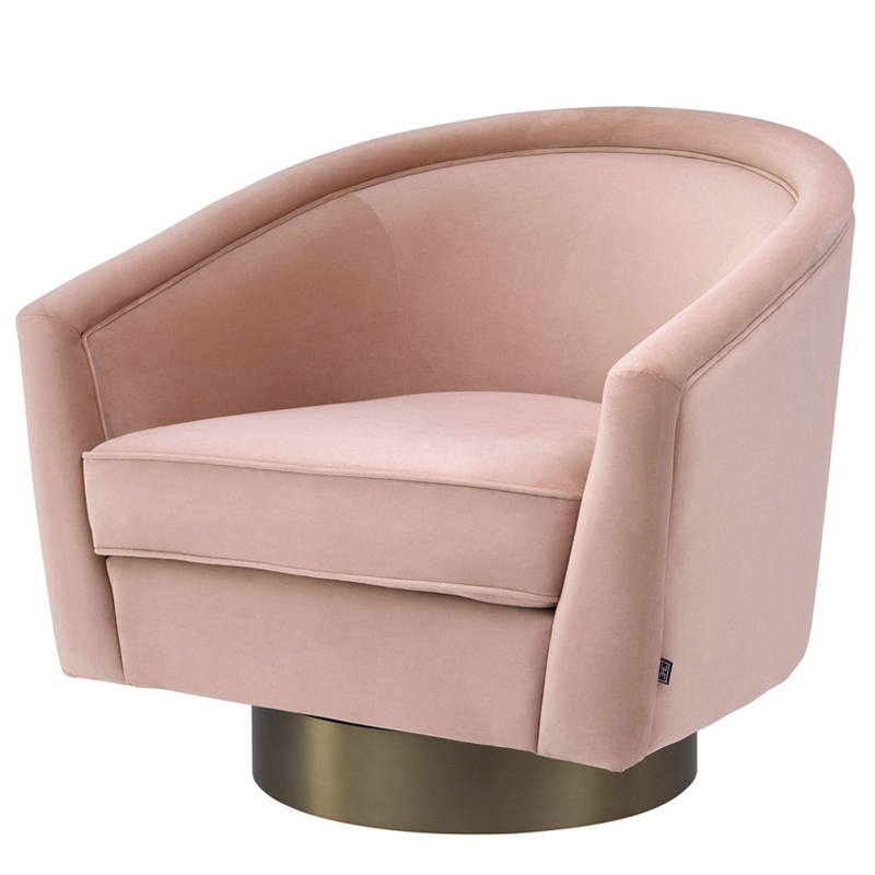 Кресло Eichholtz Swivel Chair Catene nude Розовый пастельный матовое золото Кресло Eichholtz Swivel Chair Catene nude Розовый пастельный матовое золото в Барнауле | Loft Concept