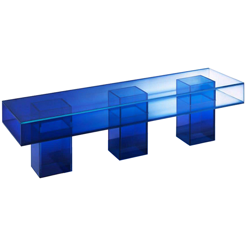 Синяя Банкетка из акрила Null Bench Hot Blue дизайн Studio Buzao Синий Сапфирово-синий Прозрачный в Барнауле | Loft Concept 