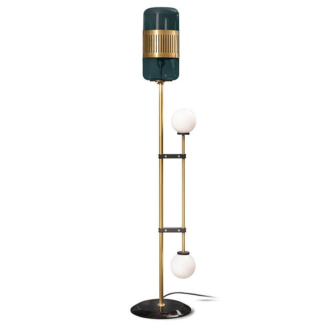 Торшер Lizak Floor Lamp Изумрудный Латунь Белый Торшер Lizak Floor Lamp Изумрудный Латунь Белый в Барнауле | Loft Concept