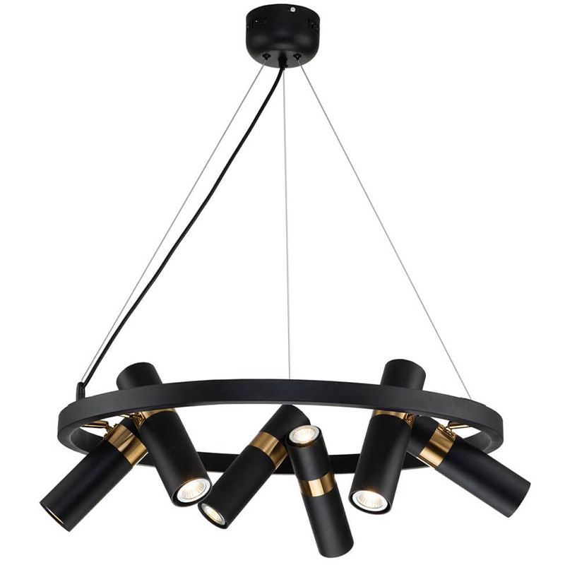 Люстра Rickon Chandelier Spot 12 Черный Золотой Люстра Rickon Chandelier Spot 12 Черный Золотой в Барнауле | Loft Concept