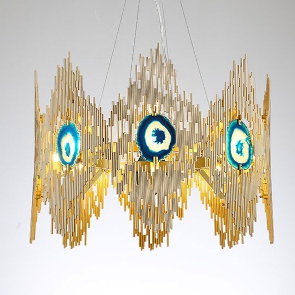 Люстра Calypso Chandelier 8 Золотой Графит Морская синь Люстра Calypso Chandelier 8 Золотой Графит Морская синь в Барнауле | Loft Concept