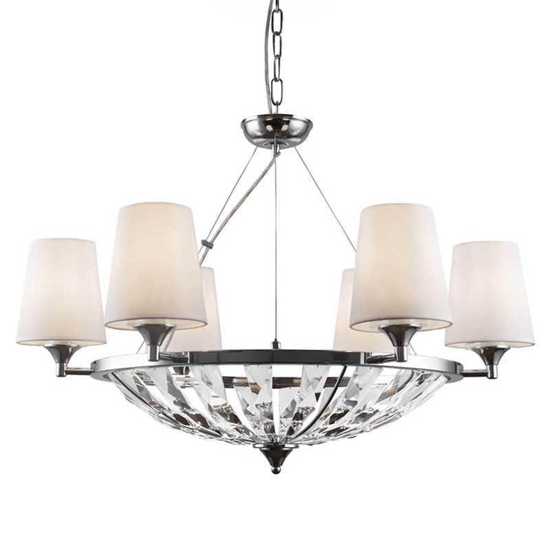 Люстра Odarnat Chandelier chrome Белый Хром Люстра Odarnat Chandelier chrome Белый Хром в Барнауле | Loft Concept