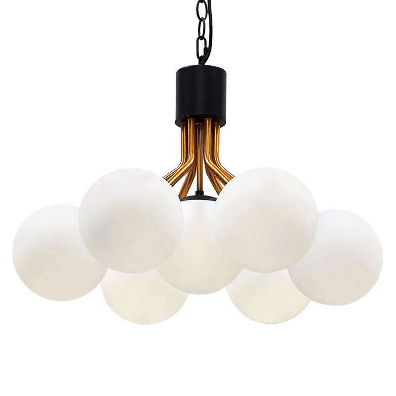 Люстра Berries Chandelier White Balloons Bronze Black 7 Белый Бронза Черный Люстра Berries Chandelier White Balloons Bronze Black 7 Белый Бронза Черный в Барнауле | Loft Concept