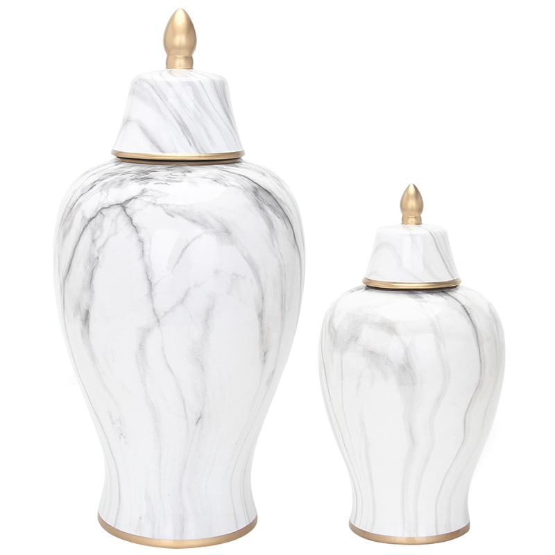 Ваза с крышкой White Marble Gold Vase Белый Мрамор Bianco Белый Серый Золотой Ваза с крышкой White Marble Gold Vase Белый Мрамор Bianco Белый Серый Золотой в Барнауле | Loft Concept
