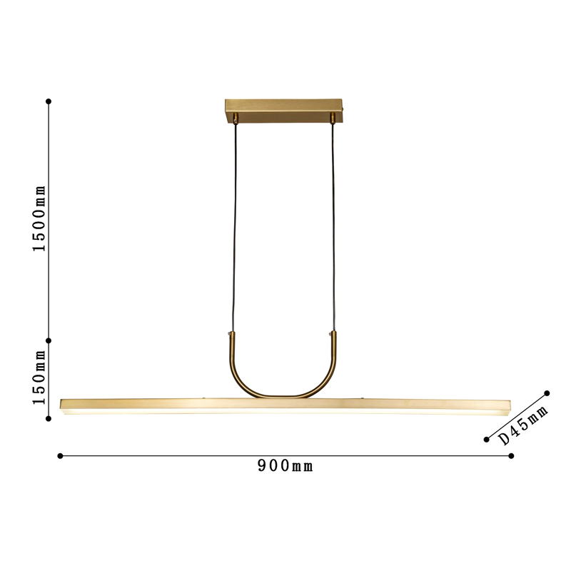 Минималистичная золотая люстра Trumpet tube в Барнауле