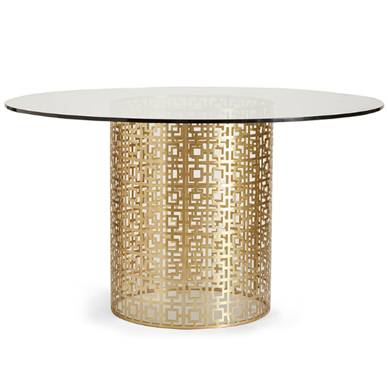 Обеденный стол Jonathan Adler Nixon Dining Table столешница Стекло Золотой Прозрачный Обеденный стол Jonathan Adler Nixon Dining Table столешница Стекло Золотой Прозрачный в Барнауле | Loft Concept