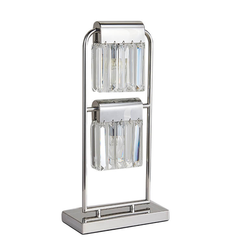 Настольная лампа Crystal Pendants chrome 2 Хром Прозрачное Стекло Настольная лампа Crystal Pendants chrome 2 Хром Прозрачное Стекло в Барнауле | Loft Concept