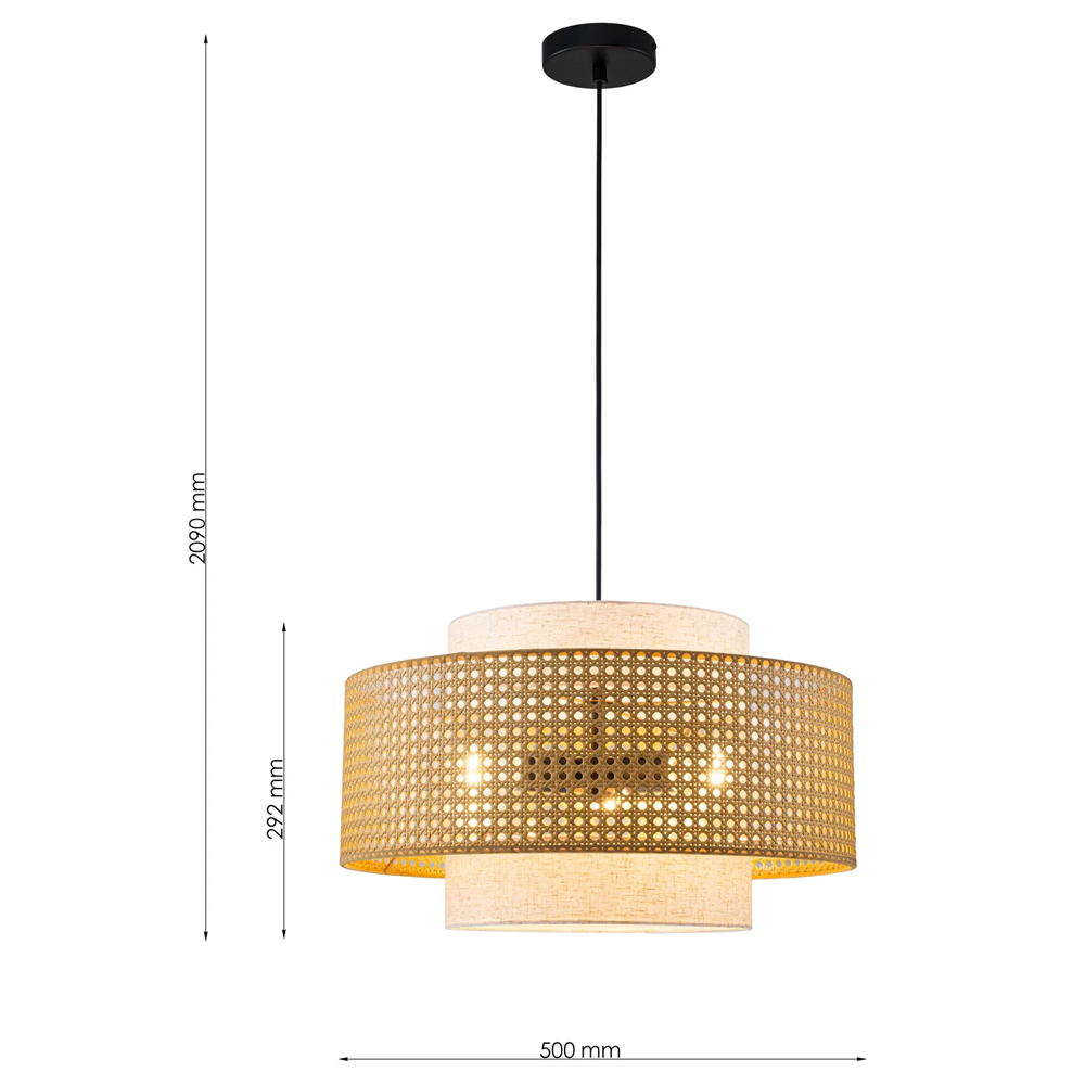 Подвесной светильник с декоративным поясом из плетеного бамбука Biuloggicu в Барнауле