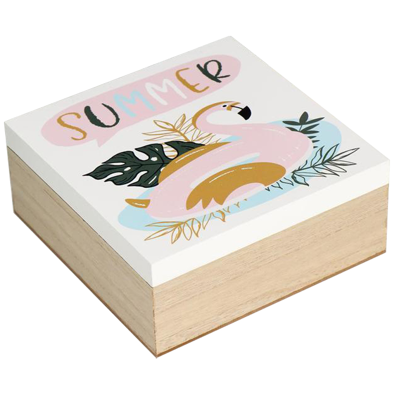Шкатулка Flamingo Summer Box Белый Бежевый Древесина Мульти Шкатулка Flamingo Summer Box Белый Бежевый Древесина Мульти в Барнауле | Loft Concept