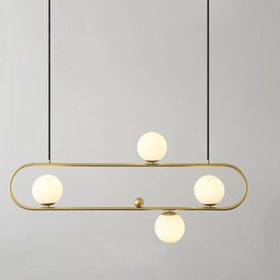 Люстра Horizontal Balls Balance Brass 4 Латунь Белый Люстра Horizontal Balls Balance Brass 4 Латунь Белый в Барнауле | Loft Concept