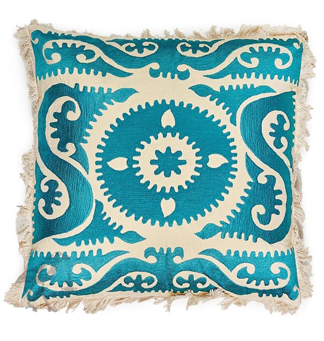 Подушка Turquoise Ornament Бирюзовый Белый Подушка Turquoise Ornament Бирюзовый Белый в Барнауле | Loft Concept