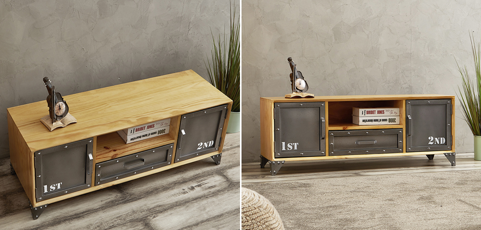 ТВ-тумба Loft Metal and Wood Double - Loft-Concept в Барнауле