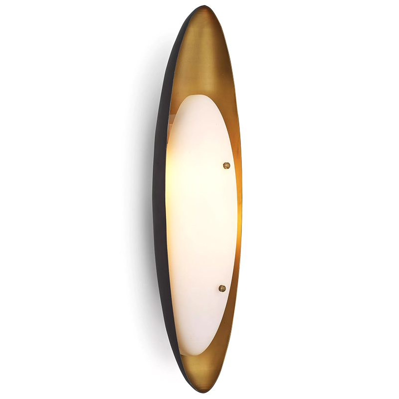 Бра Eichholtz Wall Lamp Venova Черный Латунь Белый в Барнауле | Loft Concept 