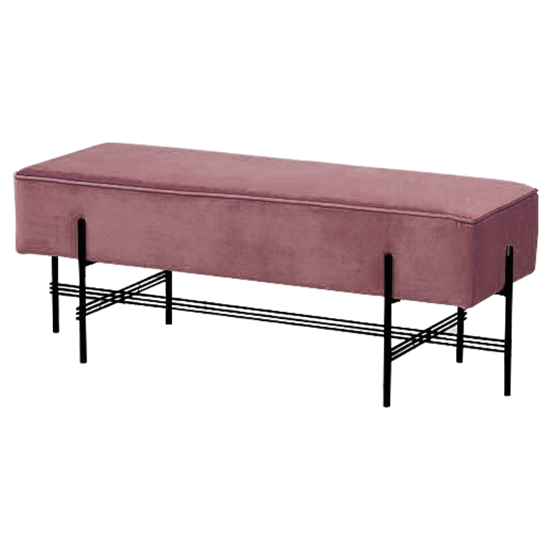 Банкетка розовая велюровая Sanjay Velour Banquet Pink Дымчатая Роза Черный Банкетка розовая велюровая Sanjay Velour Banquet Pink Дымчатая Роза Черный в Барнауле | Loft Concept