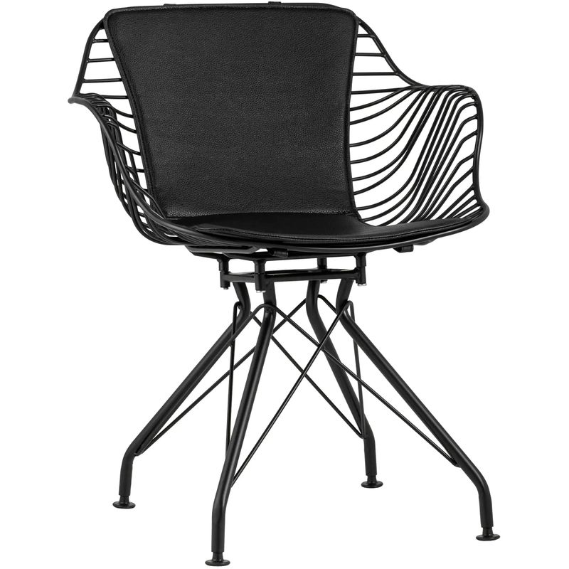 Стул Bertoia с подлокотником Chair Black metal Черный Стул Bertoia с подлокотником Chair Black metal Черный в Барнауле | Loft Concept