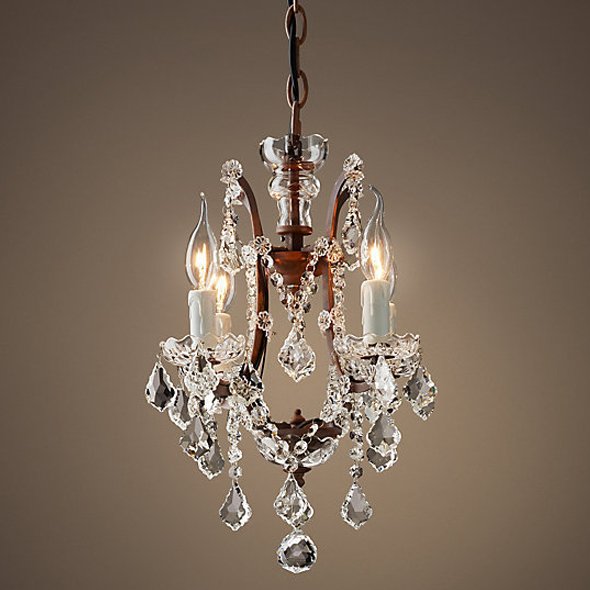 Люстра 19TH C. ROCOCO IRON & CLEAR CRYSTAL 4 Прозрачное Стекло Бурая ржавчина Люстра 19TH C. ROCOCO IRON & CLEAR CRYSTAL 4 Прозрачное Стекло Бурая ржавчина в Барнауле | Loft Concept