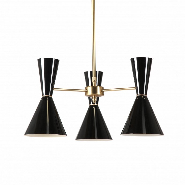 Люстра CAIRO Chandelier 3 Arm black Черный Латунь Люстра CAIRO Chandelier 3 Arm black Черный Латунь в Барнауле | Loft Concept