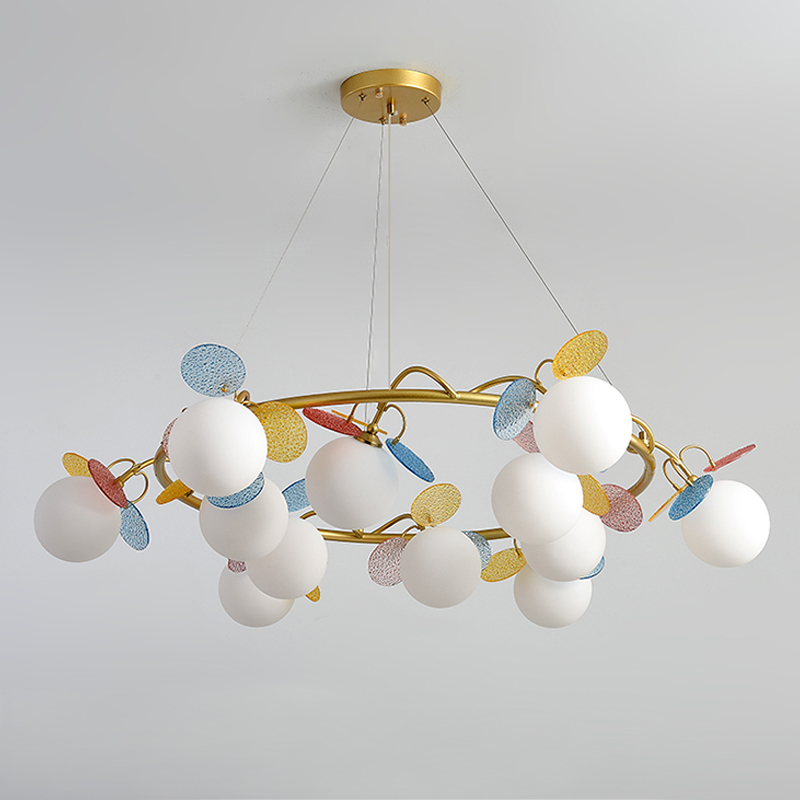 Люстра MATISSE Chandelier glass Золотой Белый Мульти в Барнауле | Loft Concept 