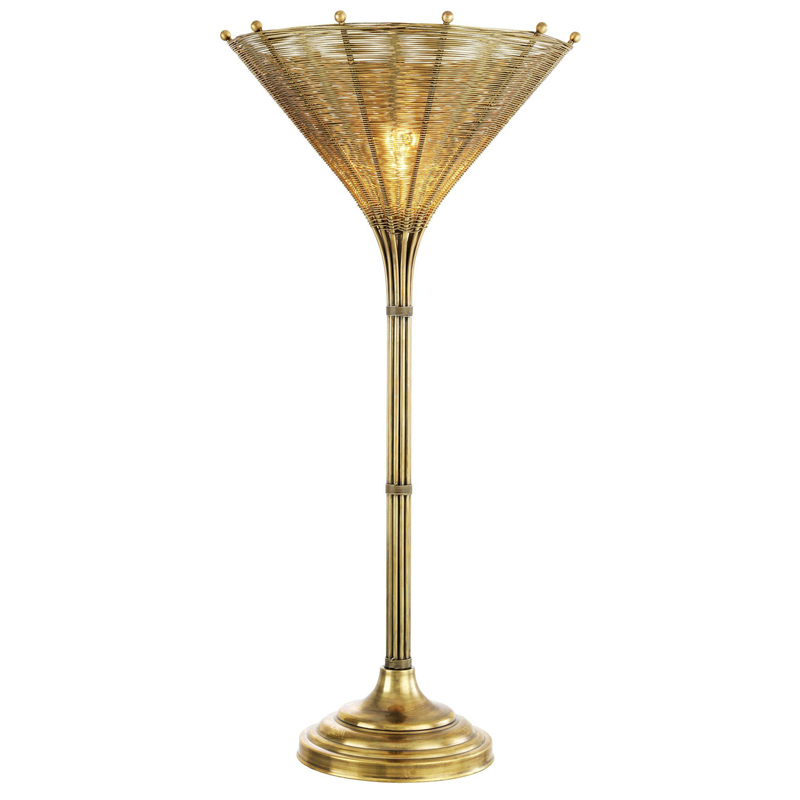 Настольная лампа Eichholtz Table Lamp Kon Tiki Латунь Черный в Барнауле | Loft Concept 
