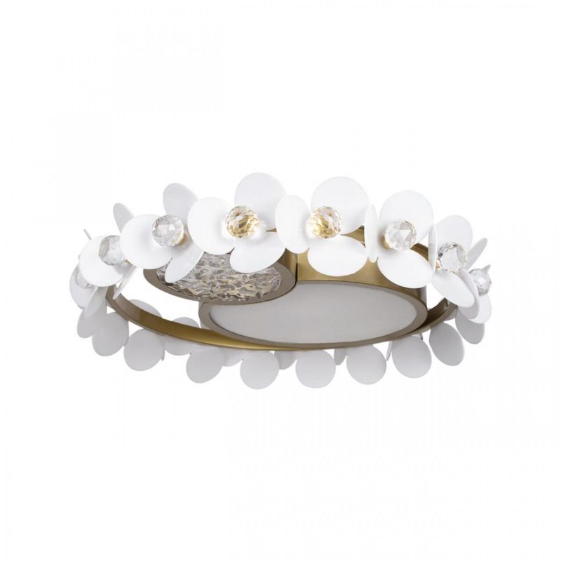 Потолочный светильник Белые Цветы White Flowers Ceiling lamp D 46 Белый Золотой Потолочный светильник Белые Цветы White Flowers Ceiling lamp D 46 Белый Золотой в Барнауле | Loft Concept