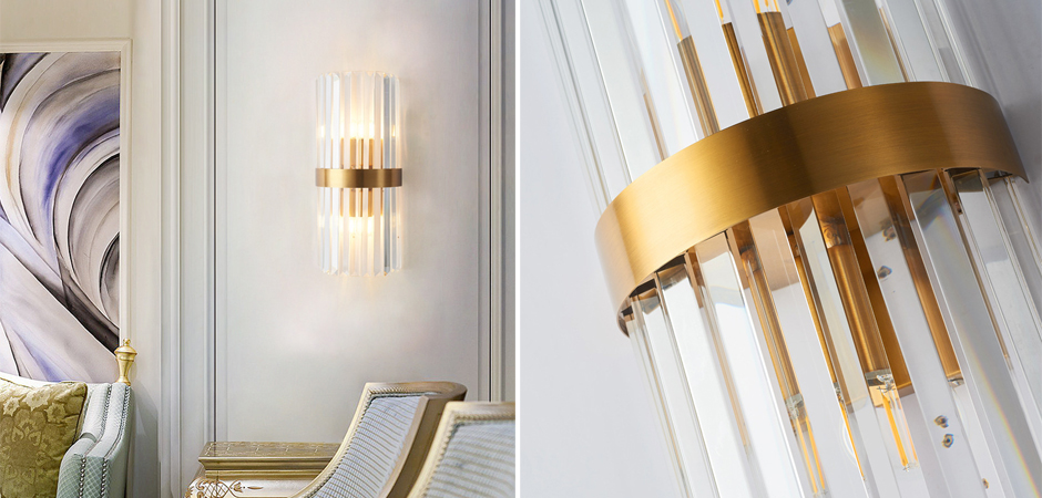 Бра Odeon Clear Glass Gold metal Wall Lamp Бра Odeon Clear Glass Gold metal Wall Lamp - Loft-Concept в Барнауле