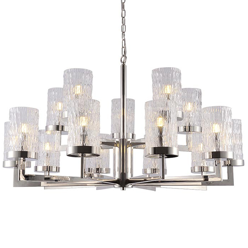 Люстра Estebe Glass Nickel Chandelier 14 Прозрачный Никель Люстра Estebe Glass Nickel Chandelier 14 Прозрачный Никель в Барнауле | Loft Concept
