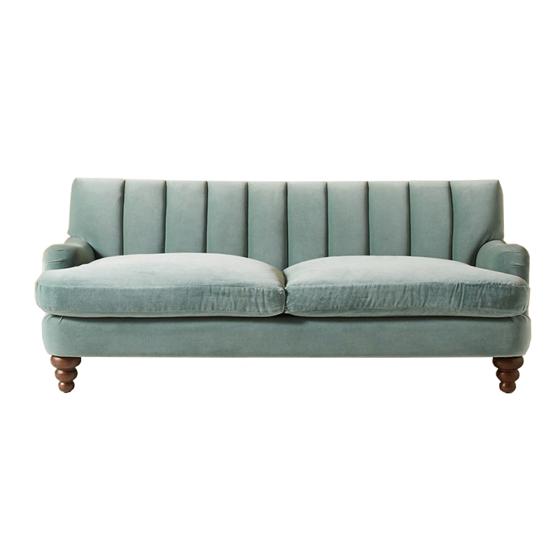 Диван Greville Sofa Голубой пастельный Коричневый Диван Greville Sofa Голубой пастельный Коричневый в Барнауле | Loft Concept