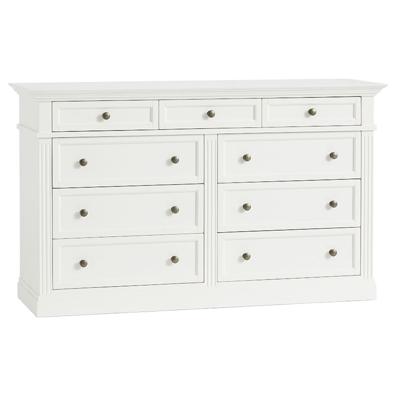Комод 9 ящиков Benjamin Chest of 9 Drawers Бежево-серый Белый Коричневый Комод 9 ящиков Benjamin Chest of 9 Drawers Бежево-серый Белый Коричневый в Барнауле | Loft Concept