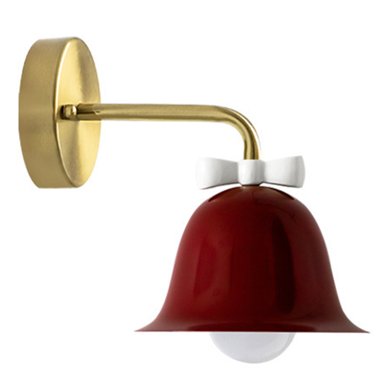 Бра Колокольчик Bell with Bow Red Wall Lamp Красный Красный Белый Золотой Бра Колокольчик Bell with Bow Red Wall Lamp Красный Красный Белый Золотой в Барнауле | Loft Concept