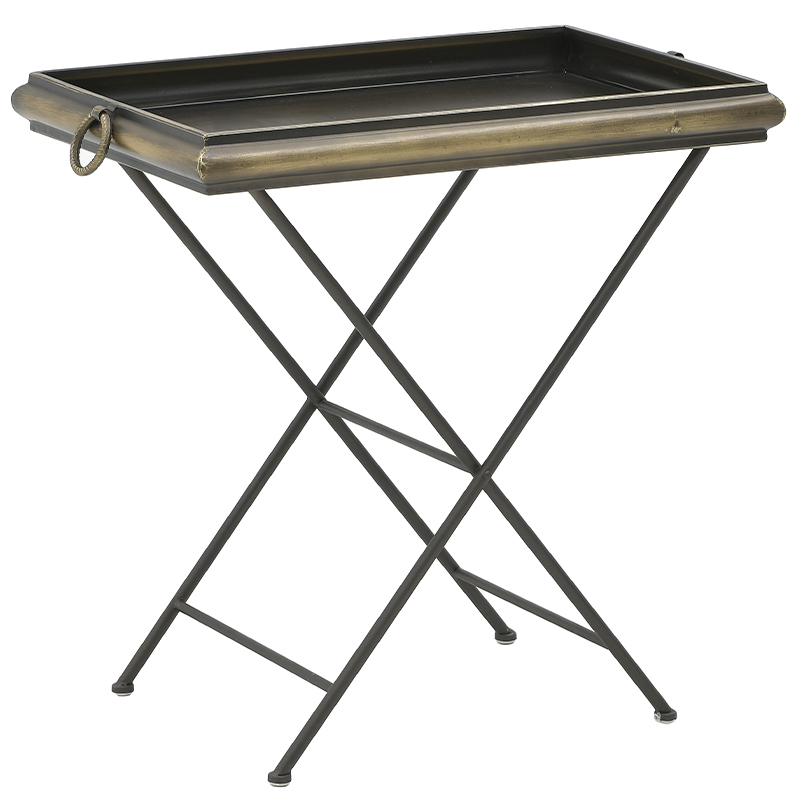 Приставной металлический стол Davie Side Table Винтажная латунь Черный Приставной металлический стол Davie Side Table Винтажная латунь Черный в Барнауле | Loft Concept