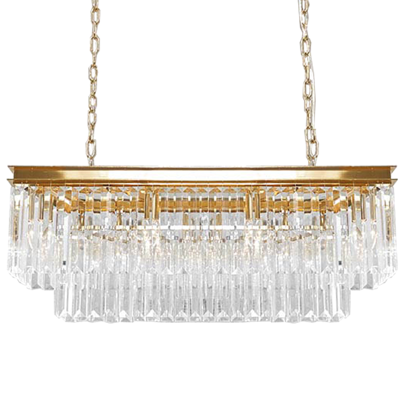 Люстра RH Odeon Chandelier Two Gold 90 Прозрачное Стекло Золотой в Барнауле | Loft Concept 