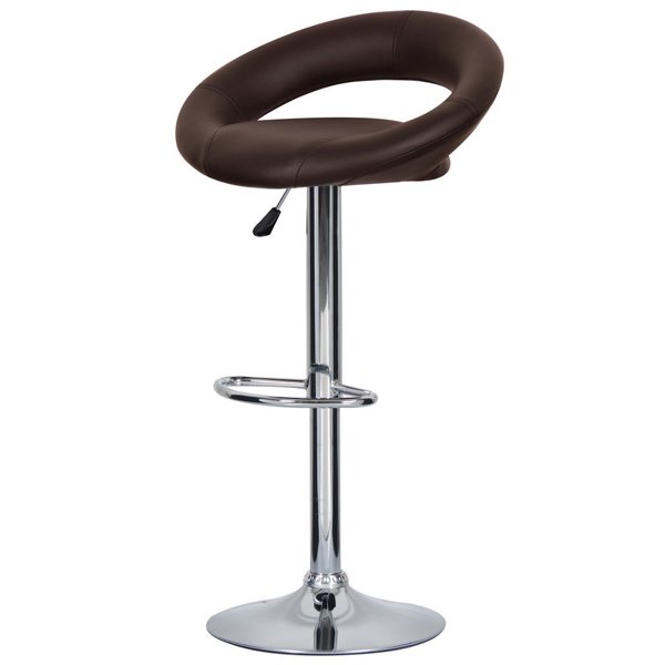 Барный стул Ring Dark Brown Хром Коричневый Барный стул Ring Dark Brown Хром Коричневый в Барнауле | Loft Concept