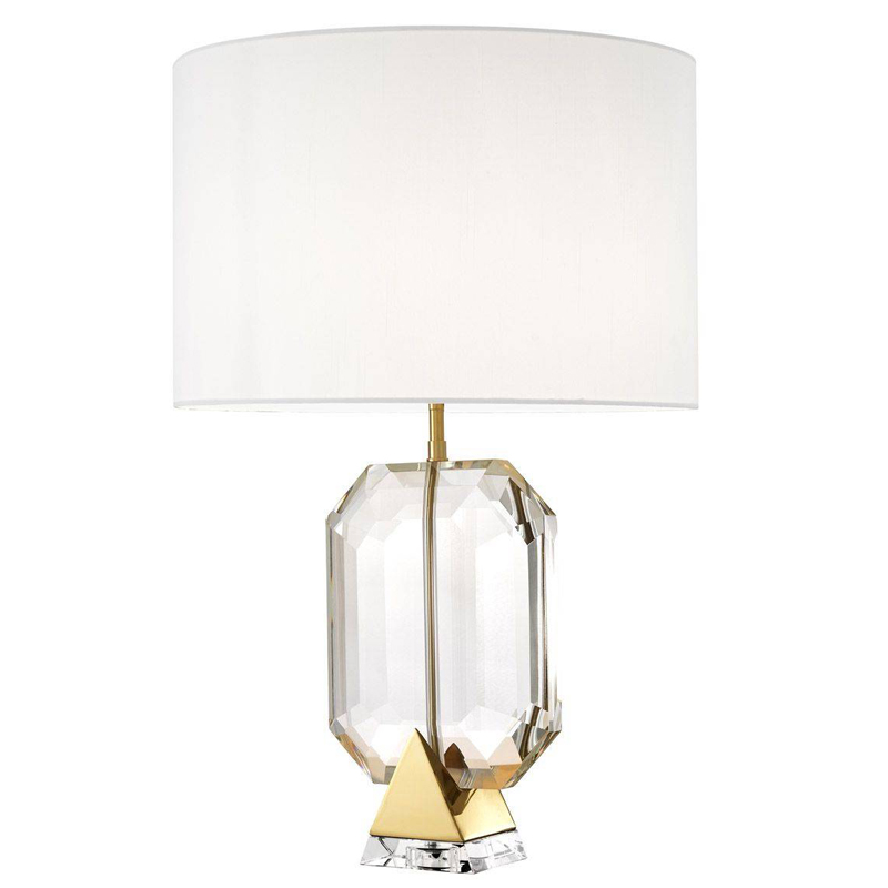 Настольная лампа Eichholtz Table Lamp Emerald Gold & white Белый Глянцевое золото Прозрачный в Барнауле | Loft Concept 