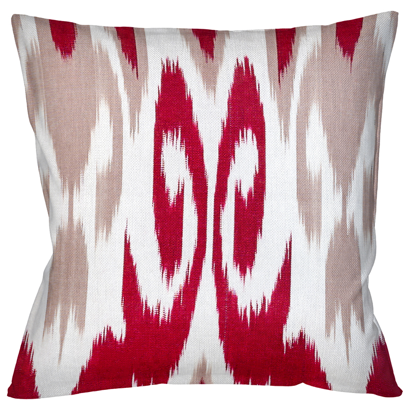 Декоративная подушка Ikat Pattern Красная Красный Белый Декоративная подушка Ikat Pattern Красная Красный Белый в Барнауле | Loft Concept