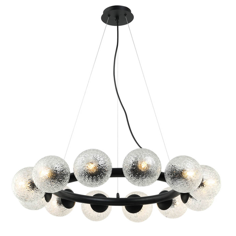 Люстра Perforated Glass Bubbles black D77 Черный Серый (Gray) Люстра Perforated Glass Bubbles black D77 Черный Серый (Gray) в Барнауле | Loft Concept
