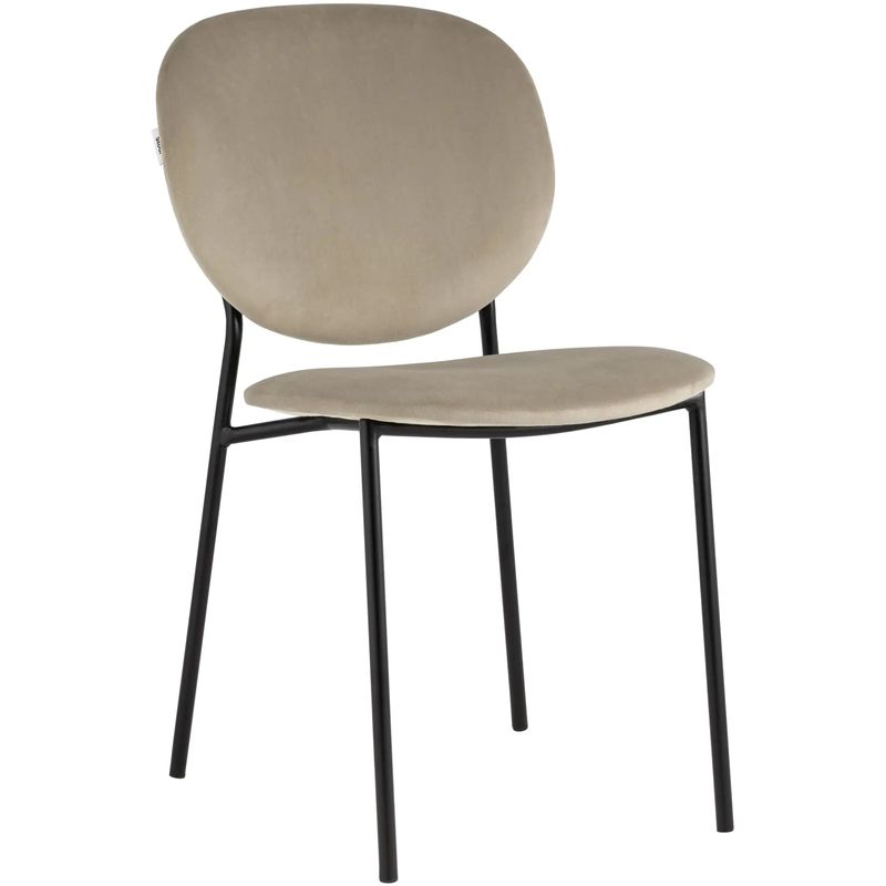 Стул Stanley Chair Бежевый Велюр Бежевый Черный Стул Stanley Chair Бежевый Велюр Бежевый Черный в Барнауле | Loft Concept