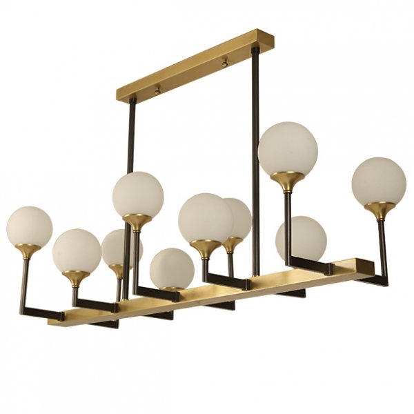 Люстра Ball Valley Chandelier 10 Белый Латунь Люстра Ball Valley Chandelier 10 Белый Латунь в Барнауле | Loft Concept