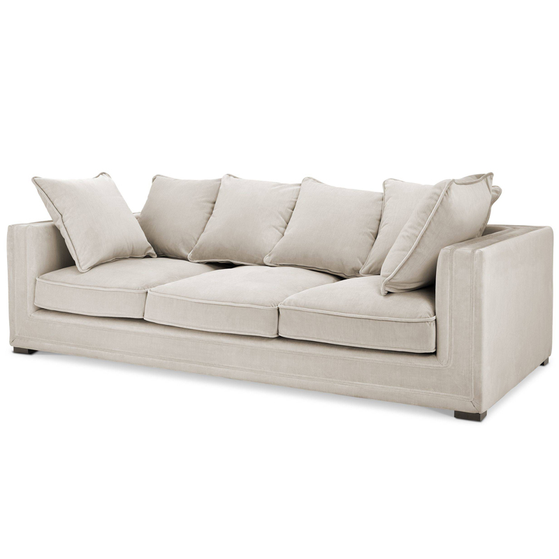 Диван Eichholtz Sofa Menorca Stone grey Бежево-серый Черный Диван Eichholtz Sofa Menorca Stone grey Бежево-серый Черный в Барнауле | Loft Concept