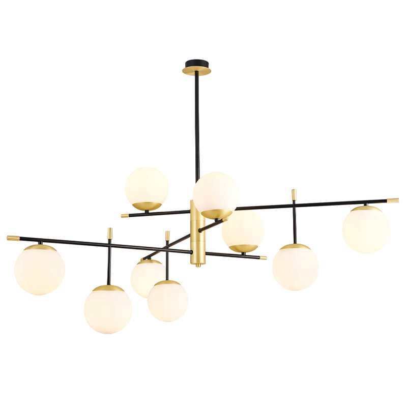 Люстра Черная с Золотом Spike Balls Hanging 9 Lamp Белый Золотой Черный Люстра Черная с Золотом Spike Balls Hanging 9 Lamp Белый Золотой Черный в Барнауле | Loft Concept