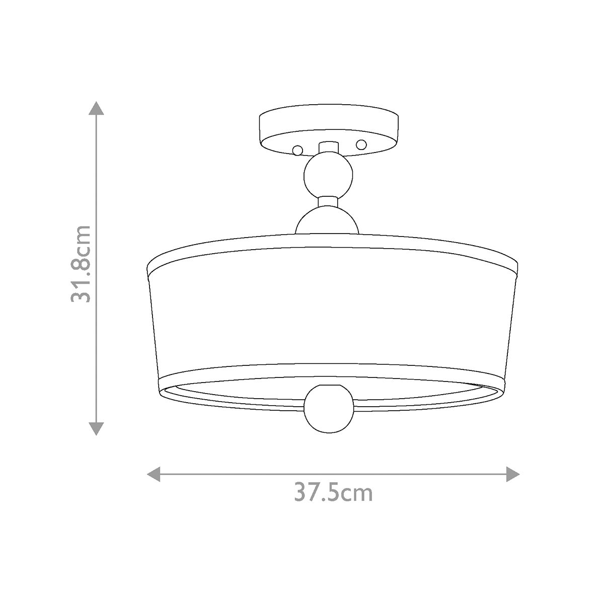 Потолочный светильник с белым цилиндрическим плафоном и шарообразными деталями Hinkley в Барнауле