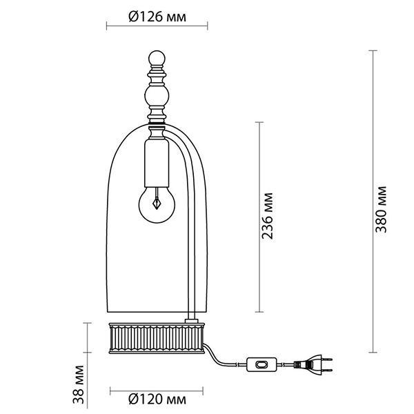 Настольная лампа Glass Dome Bronze Настольная лампа Glass Dome Bronze в Барнауле