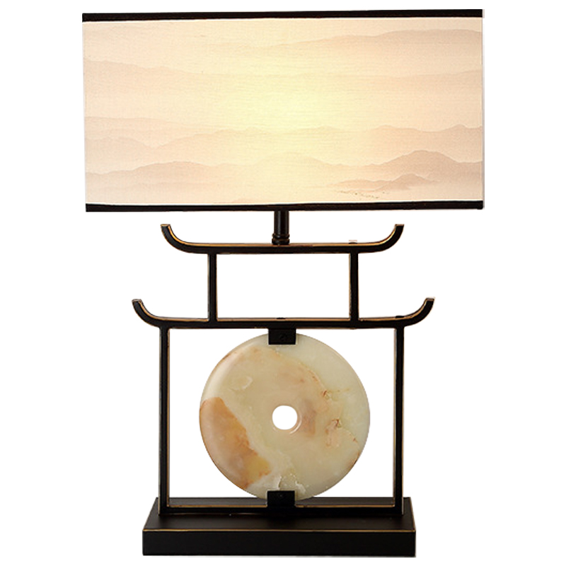 Настольная лампа с абажуром Chinese Style Modern Table Lamp Черный Бежевый Золотой Настольная лампа с абажуром Chinese Style Modern Table Lamp Черный Бежевый Золотой в Барнауле | Loft Concept