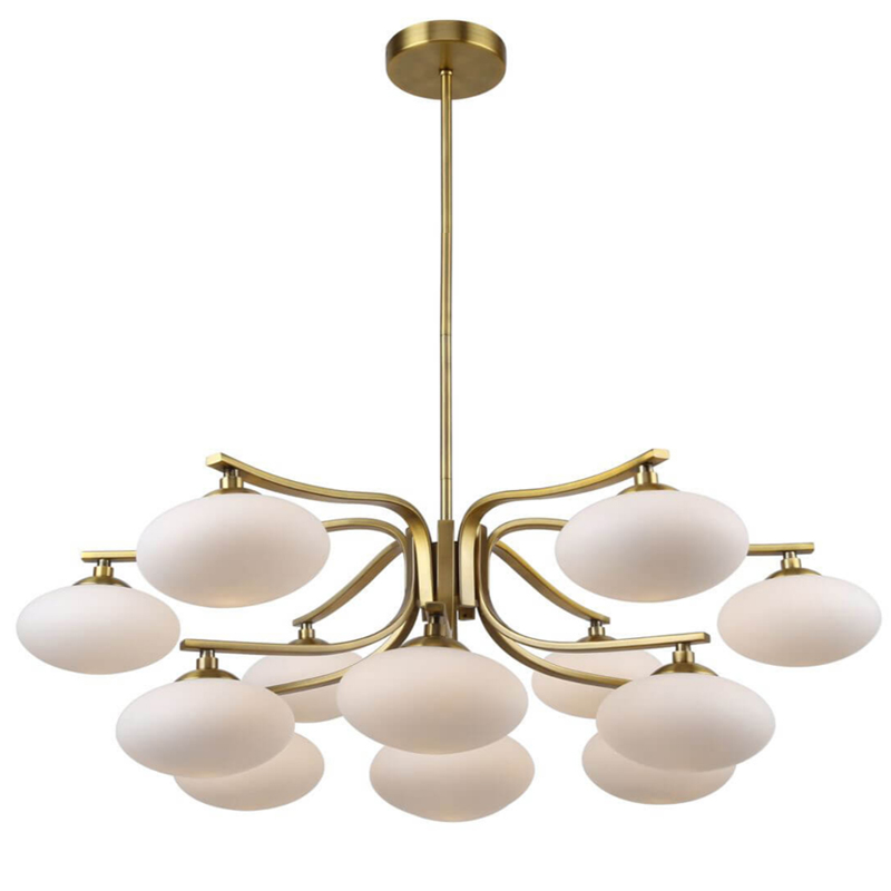 Oval Balls Mushrooms Chandelier 13 Brass Латунь Прозрачный белый Oval Balls Mushrooms Chandelier 13 Brass Латунь Прозрачный белый в Барнауле | Loft Concept