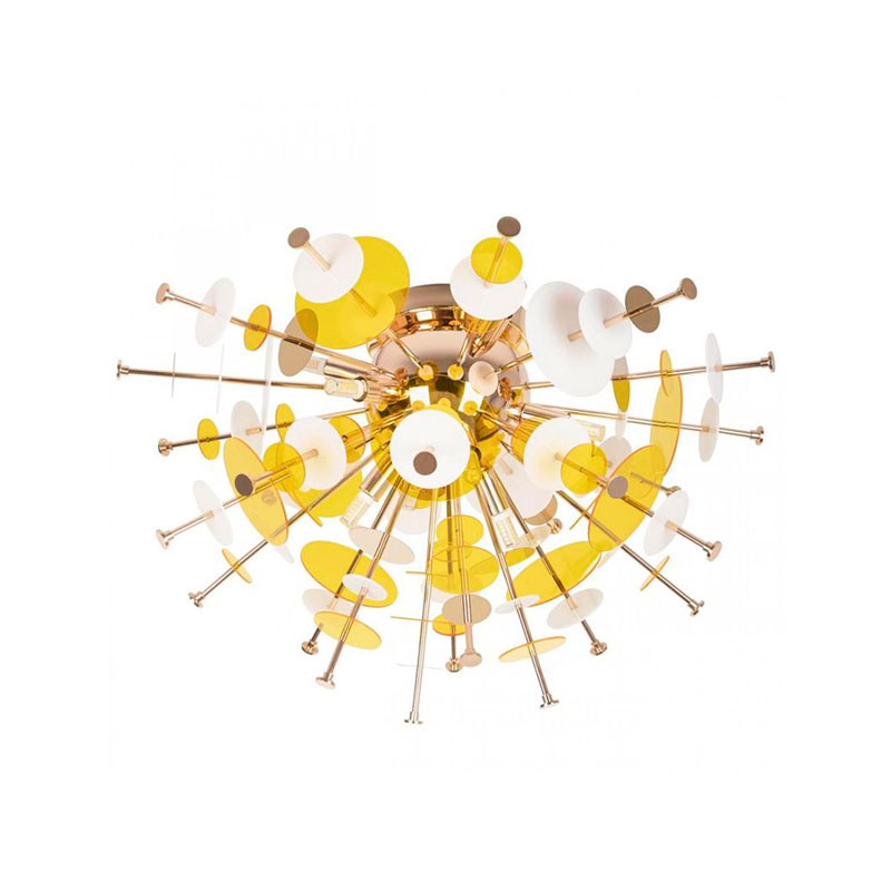 Потолочный светильник Dandelion Yellow диаметр 60 Золотой Белый Желтый Потолочный светильник Dandelion Yellow диаметр 60 Золотой Белый Желтый в Барнауле | Loft Concept