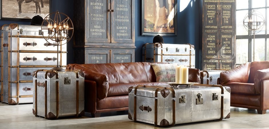 Комод в стиле Лофт RH Richards Polished Aluminum Trunks Chest Комод в стиле Лофт RH Richards Polished Aluminum Trunks Chest - Loft-Concept в Барнауле