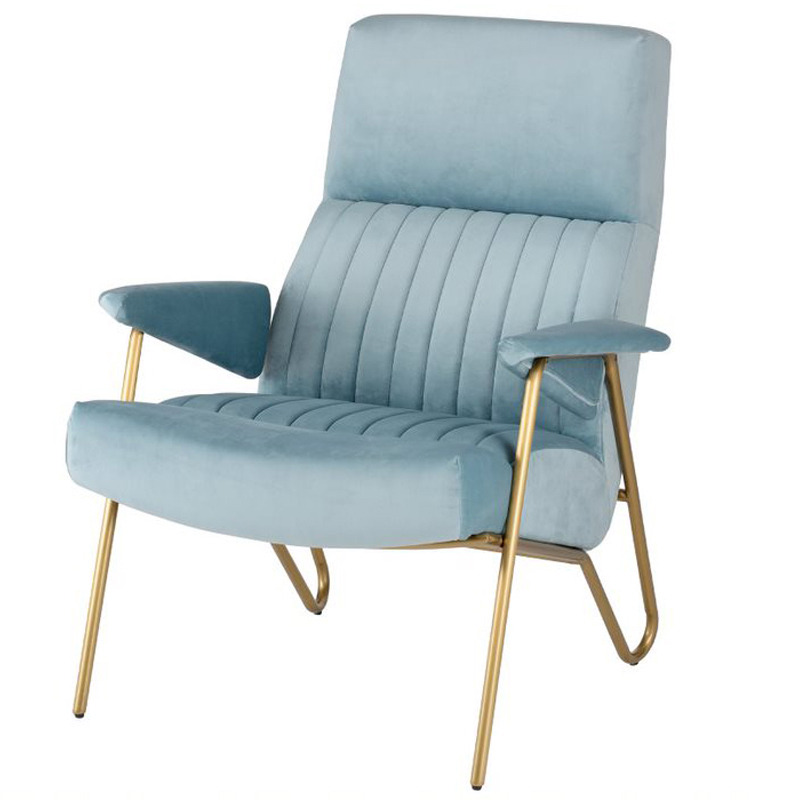 Кресло Solonar light blue Голубой Золотой в Барнауле | Loft Concept 