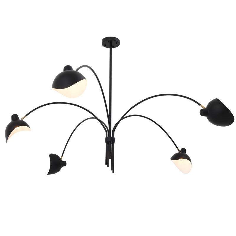 Люстра Eichholtz Chandelier Kirby Черный Латунь Античная полированная Люстра Eichholtz Chandelier Kirby Черный Латунь Античная полированная в Барнауле | Loft Concept