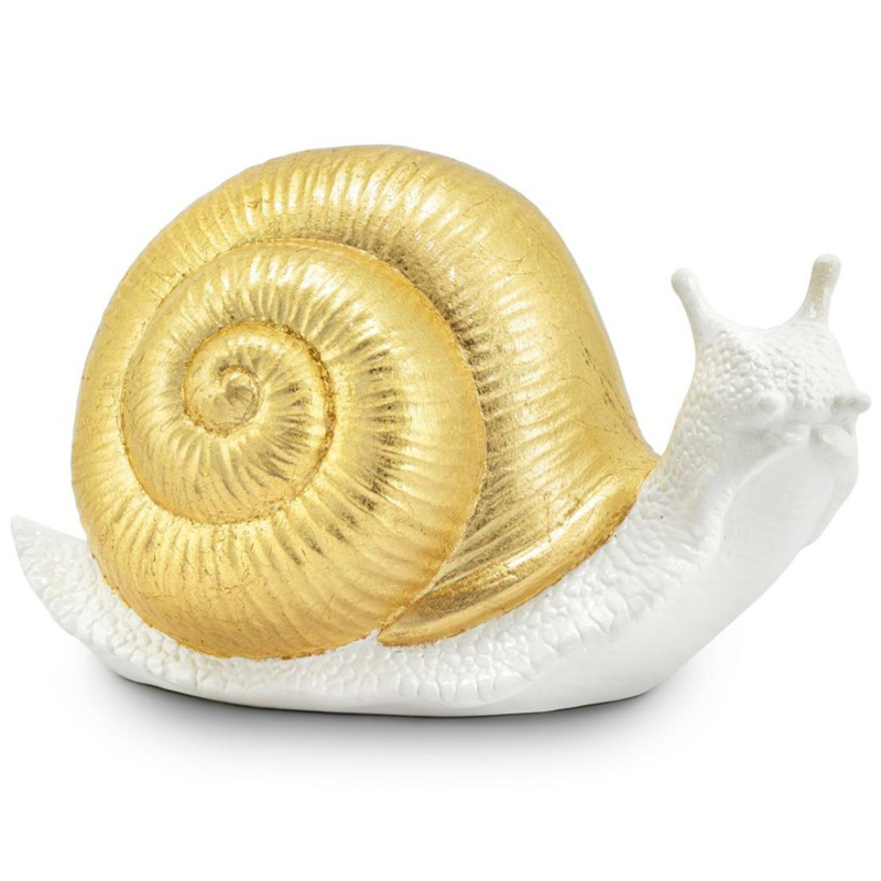 Статуэтка Abhika Snail Bisc. Goldleaf Белый Золотой Статуэтка Abhika Snail Bisc. Goldleaf Белый Золотой в Барнауле | Loft Concept