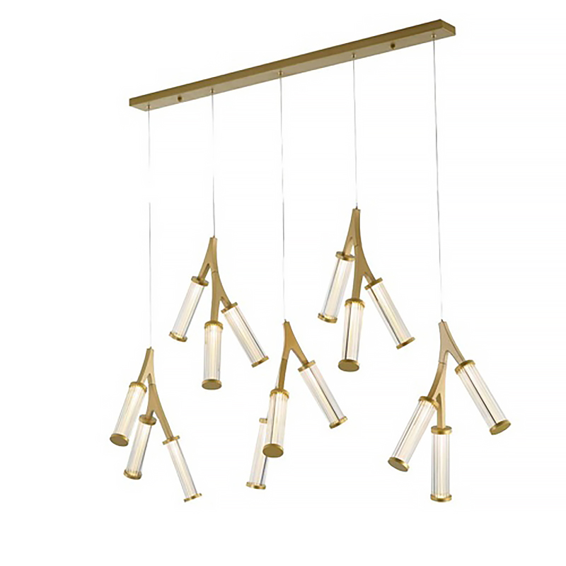 Люстра Cylinder Branches Chandelier Gold 15 Золотой Прозрачный Люстра Cylinder Branches Chandelier Gold 15 Золотой Прозрачный в Барнауле | Loft Concept